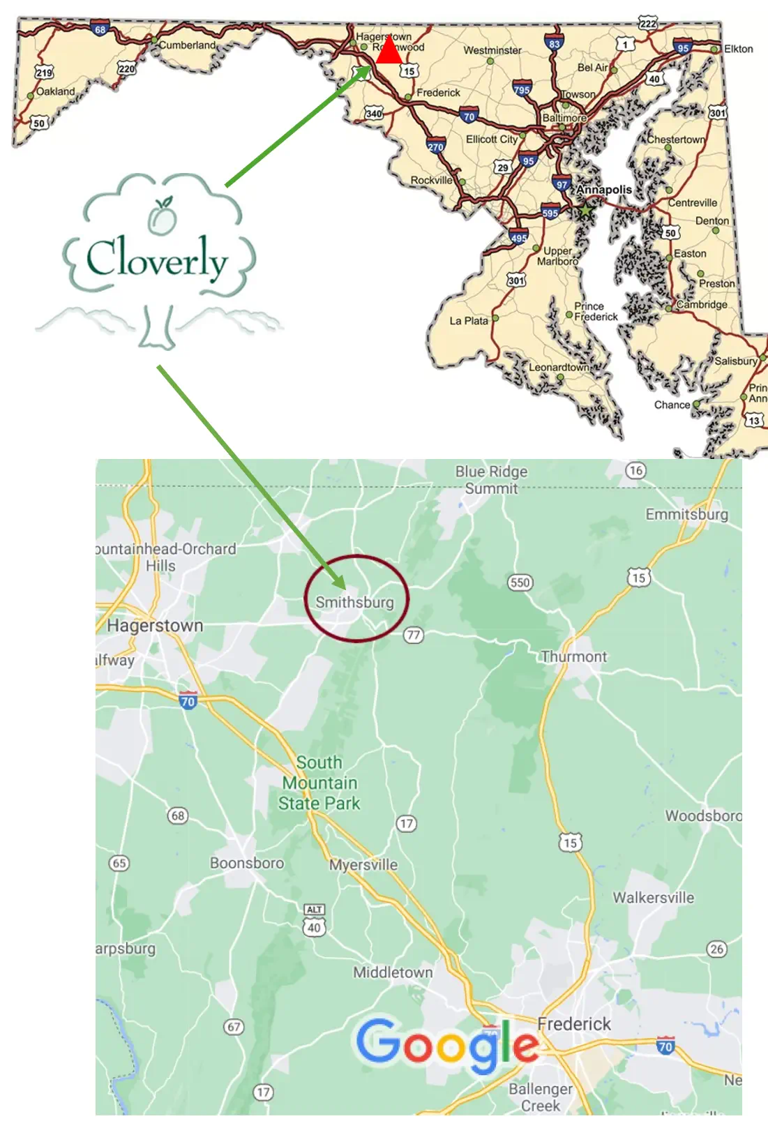 Map Where Cloverly is located on a map.